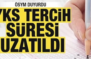 YKS tercih süresi uzatıldı