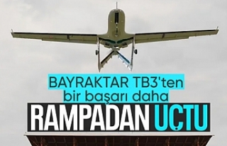 Bayraktar TB3, rampadan havalanarak tarihi bir başarıya...