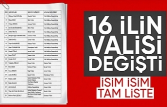 16 ilin valisi değişti: Karar Resmi Gazete'de